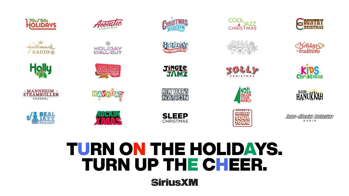list of 2024 siriusxm holiday channels on satellite, streaming radio